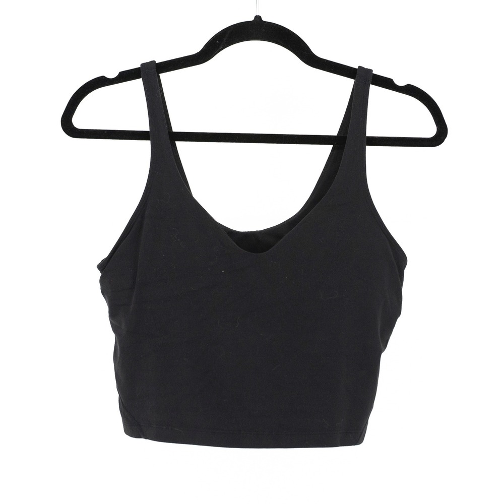 Lululemon Women's Align V Neck Cropped Tank Crop Top Solid Black 10